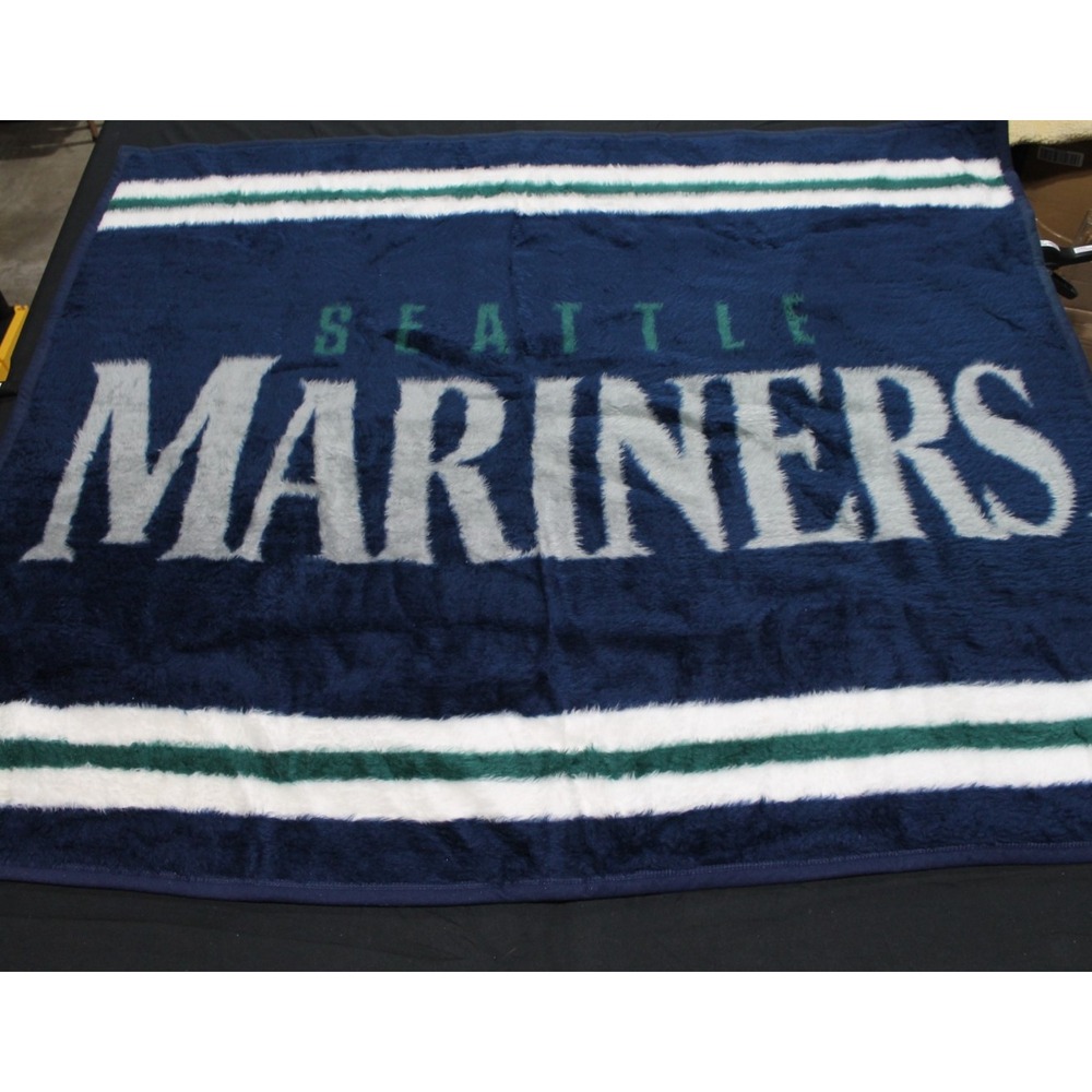 Biederlack Seattle Mariners Throw Blanket MLB Navy Blue 48x57 USA Made
